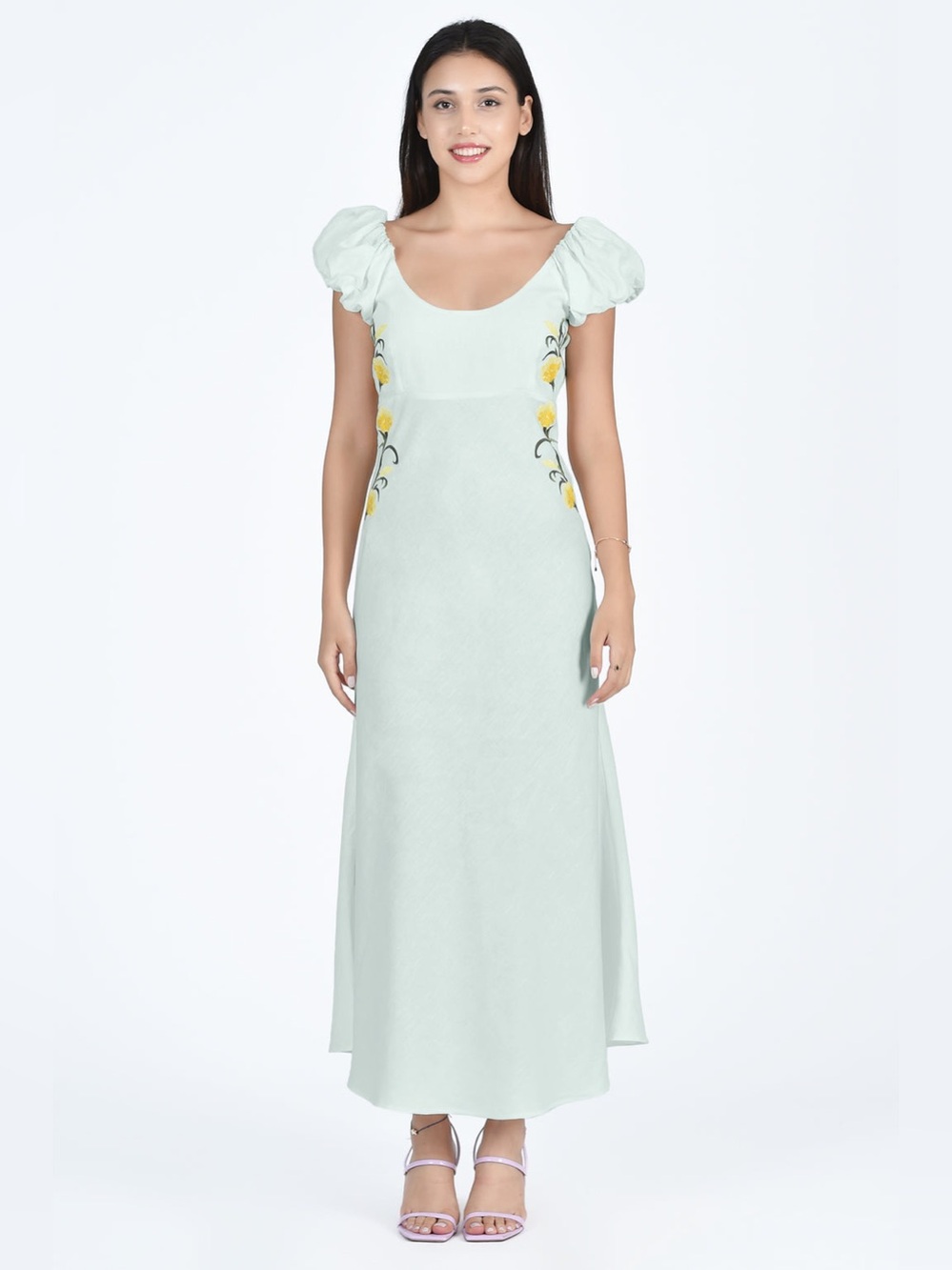 Fanm Mon mint green Viyana midi dress